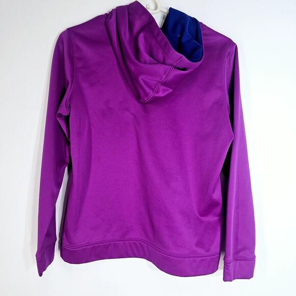 Under Armour Hoodie Youth Large Loose Fit Purple Blue Spell‎ Out Athleisure - Picture 2 of 11